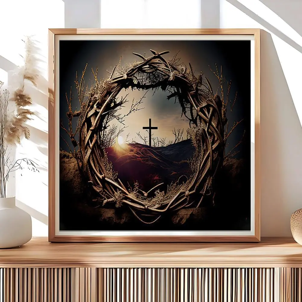 

500/1024PCS Paper Jigsaw Puzzle The Cross Behind The Thorns Religious Home Decoration Holy Family Puzzle As A Holiday Gift