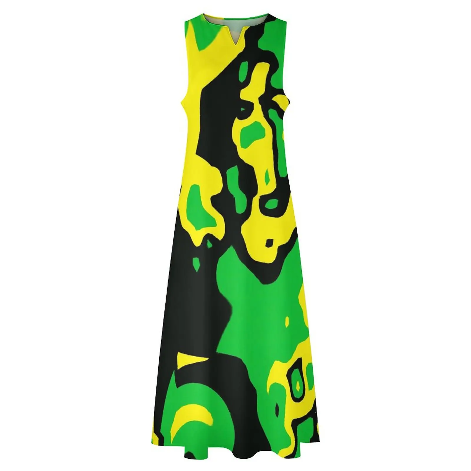 Jamaica Flag Dress Summer Colors of Jamaica Art Streetwear Casual Long Dresses Women Vintage Maxi Dress Gift Idea