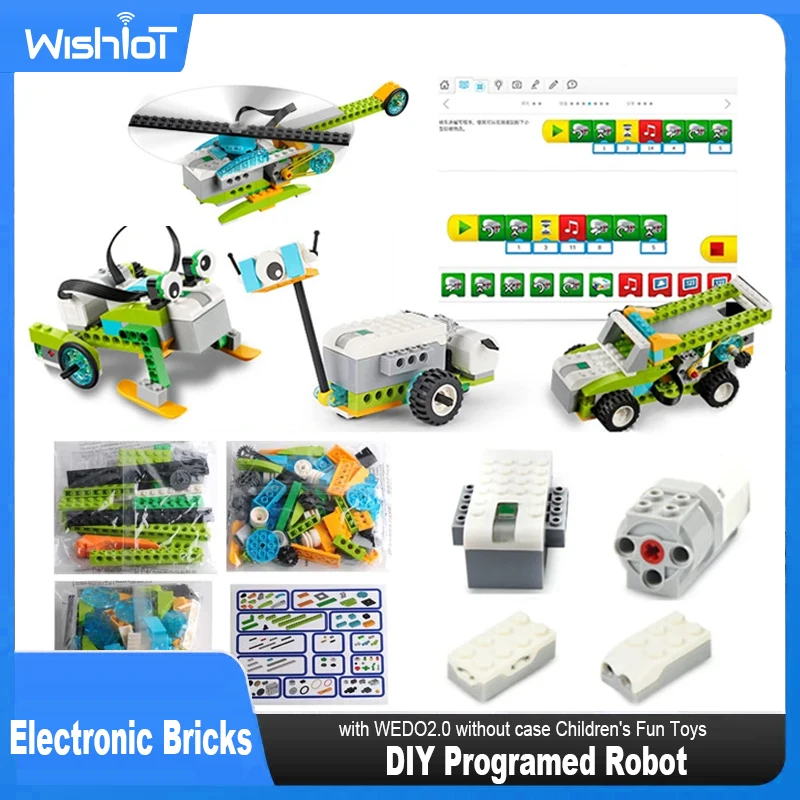 DIY Programed Robotics 45300 Electronic Bricks Children's Fun Electric STEM Toys compatible with WEDO2.0 without case