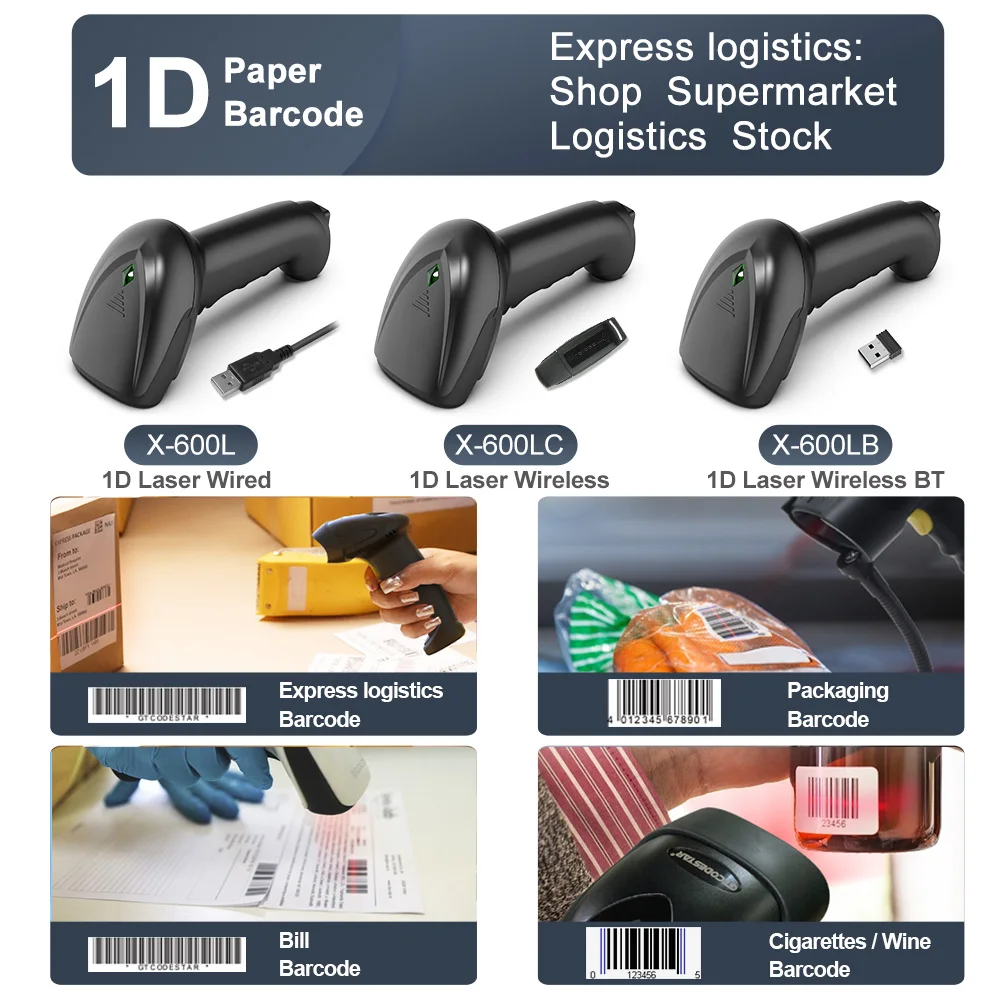 Xincode Portátil Con Cableado 1D/2D