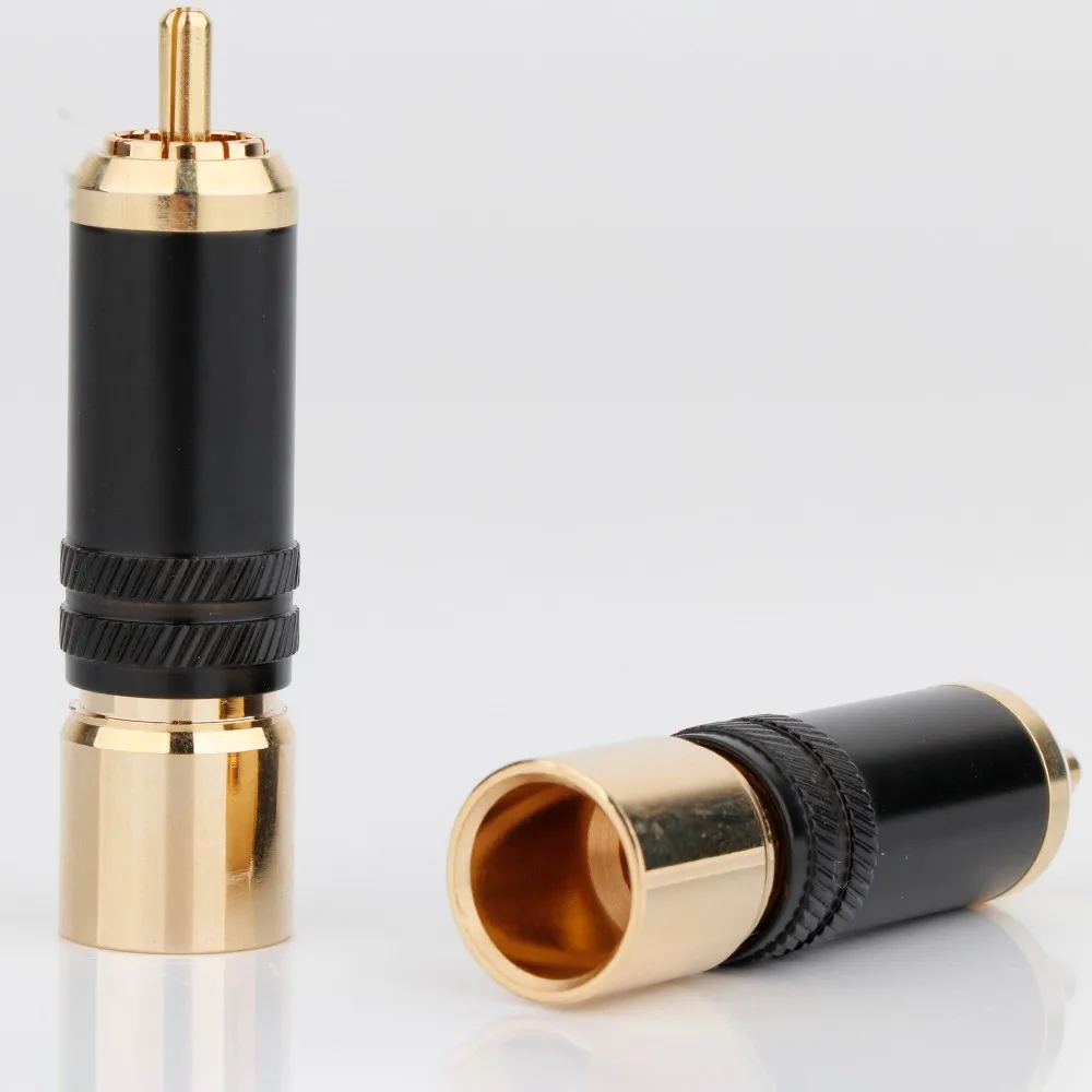 4 قطعة Preffair النحاس الذهب لوحة قفل قابس RCA جمع موصل اللحيم لتقوم بها بنفسك Hifi موصل خط الصوت