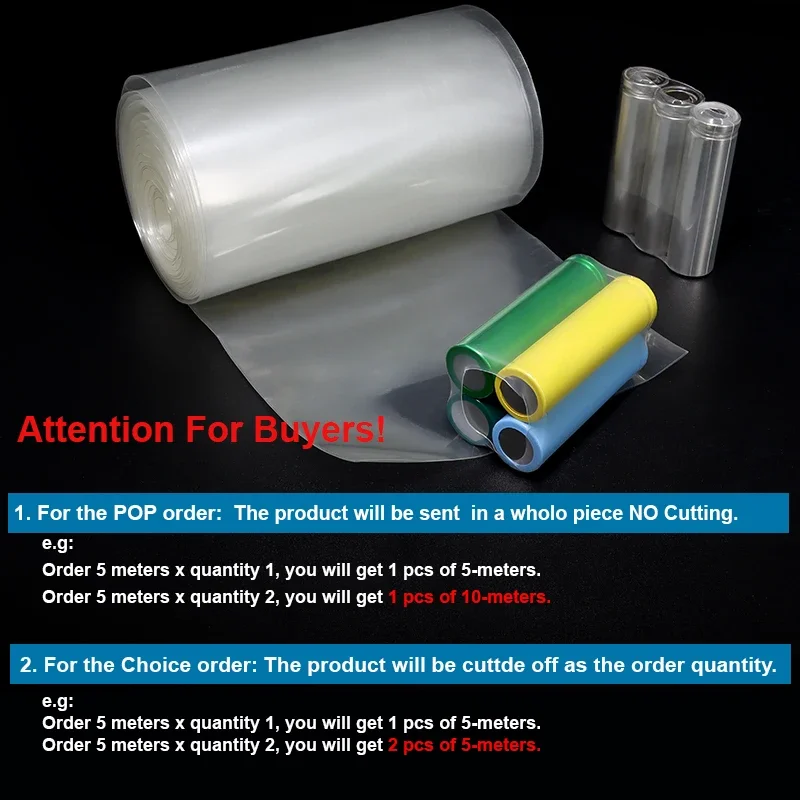 PVC Heat Shrink Tube 18650 Battery Pack Width 29.5mm~300mm Insulated Protection Film Wrap lithium Case Cable Sleeve Transparent