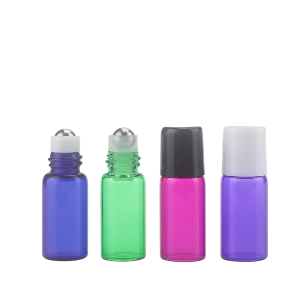 6 قطع من الزجاجات الدوارة الزجاجية المتينة للعطور والزيوت الأساسية لرحلة السفر 1 مل 2 مل 3 مل كرة فولاذية متدحرجة ناعمة خفيفة الوزن #6