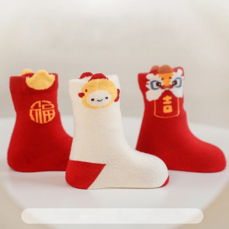 New Newborn Baby Socks Autumn Winter New Year Boys and Girls\' Socks