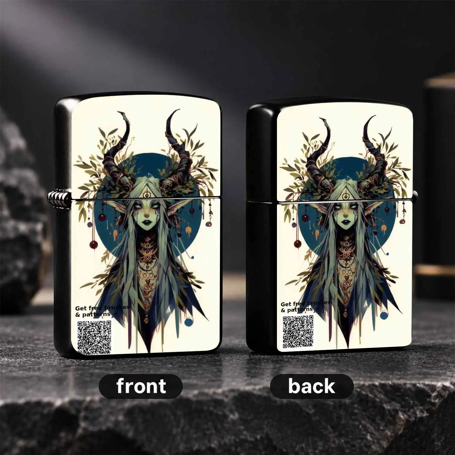 Vintage Art, Dark Forest Elf Priest Themed Printed, Creative Aesthetic Portable Igniter, Unique Collectible Starter For Men, Ideal For Daily Use, Outdoor Camping, Lighting Incense, Cool Gift For Friends Fantasy Art Lovers A Fun And Humorous