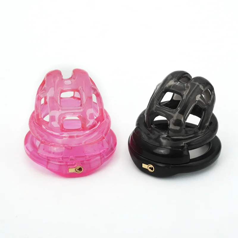 Soft Silicone Chastity Cage Device Anti-Cheating Penis Lock with 4 Size Cock Rings Penis Restraints for Men Discreet Sex Toys