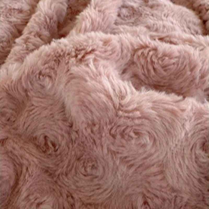Solid Color Plush Bedding Four Piece Set Thickened Warm Rose Jacquard Home Student Dormitory Bed Sheets Duvet Cover Pillowcases