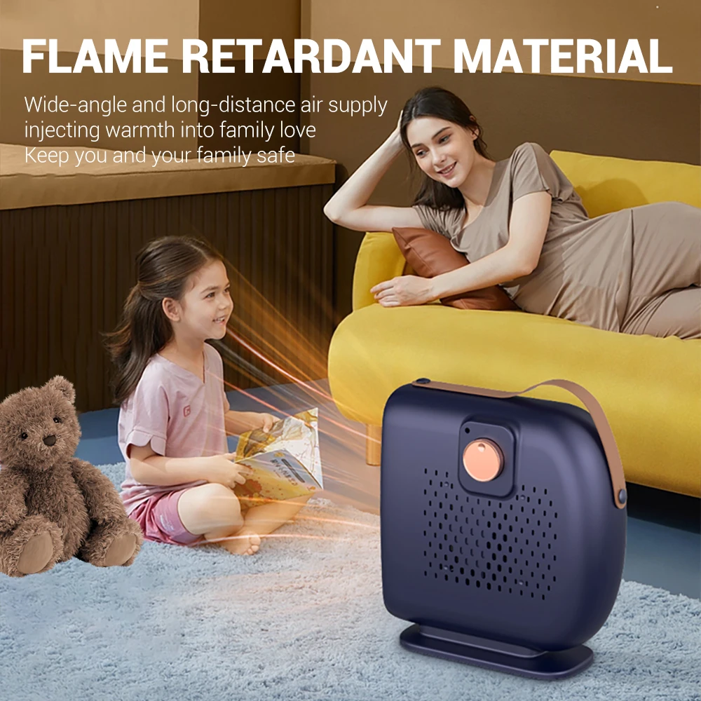 500W Electric Portable Heater Portable PTC Desktop Fan Heater Winter Warm Air Blower Home Office Room Heating Stove