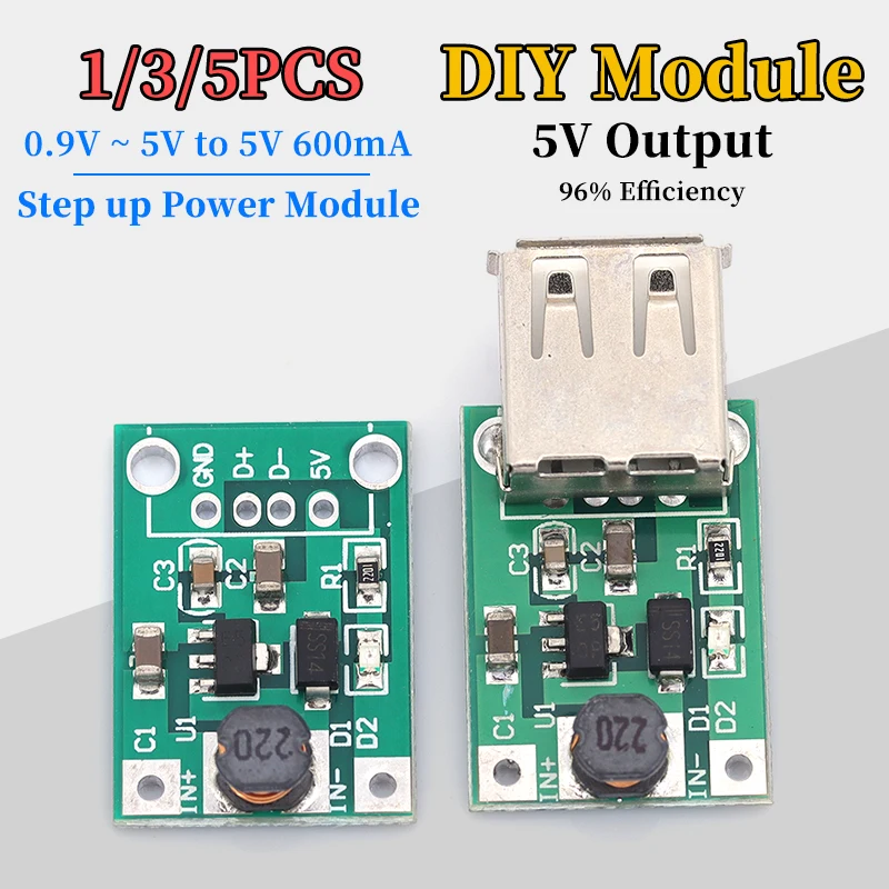 1/3/5PCS 0.9V ~ 5V to 5V 600MA USB Output Charger Step-up Power Module Mini DC-DC Boost Converter