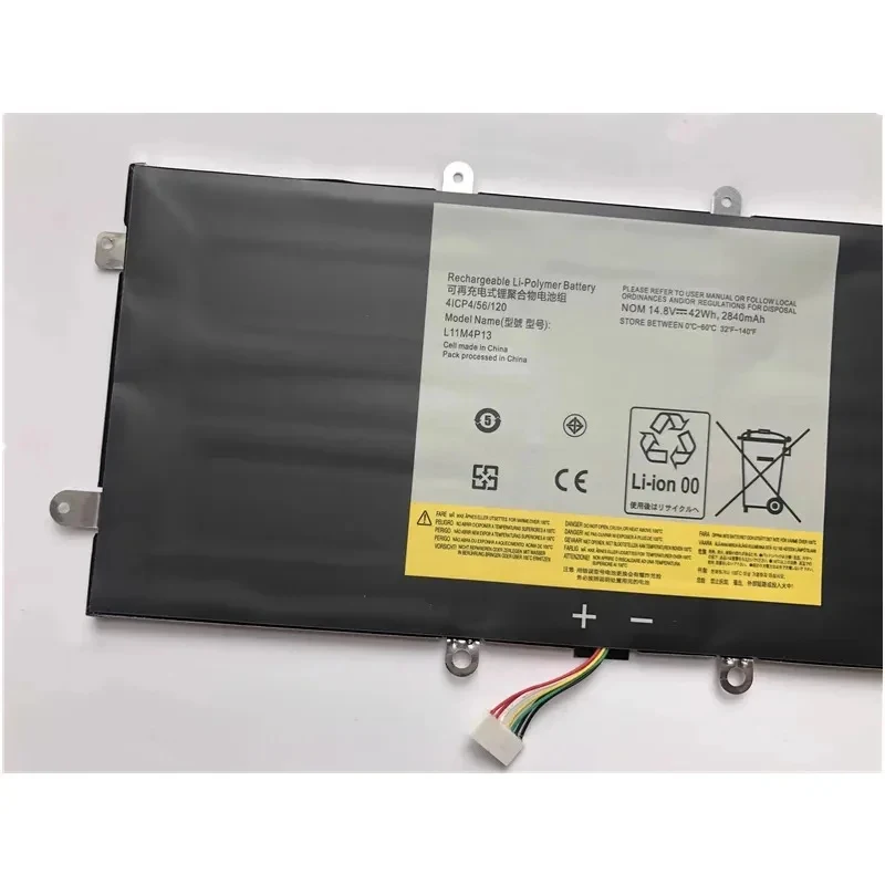 

L11M4P13 New Laptop Battery for Lenovo IdeaPad Yoga 11 YOGA 11S 4ICP4/56/120 14.8V 42Wh 2840mAh 4 Cells 6Holes 8 Holes