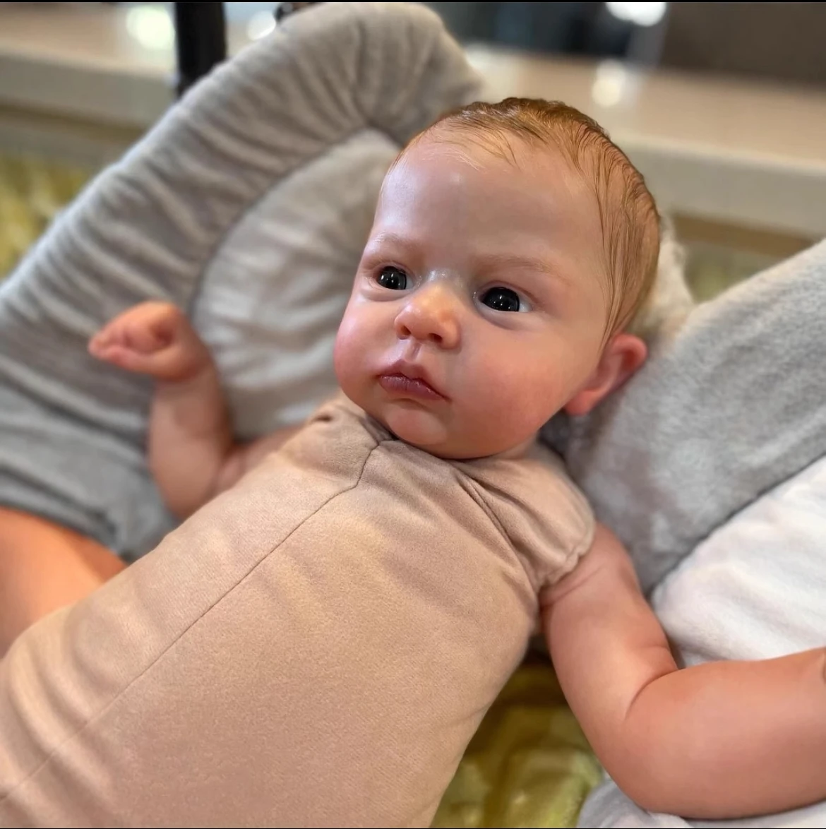 Boneca bebê reborn realista Rosalie de 24 polegadas – recém-nascido realista feito à mão com pele 3D e veias visíveis, presente de aniversário para crianças