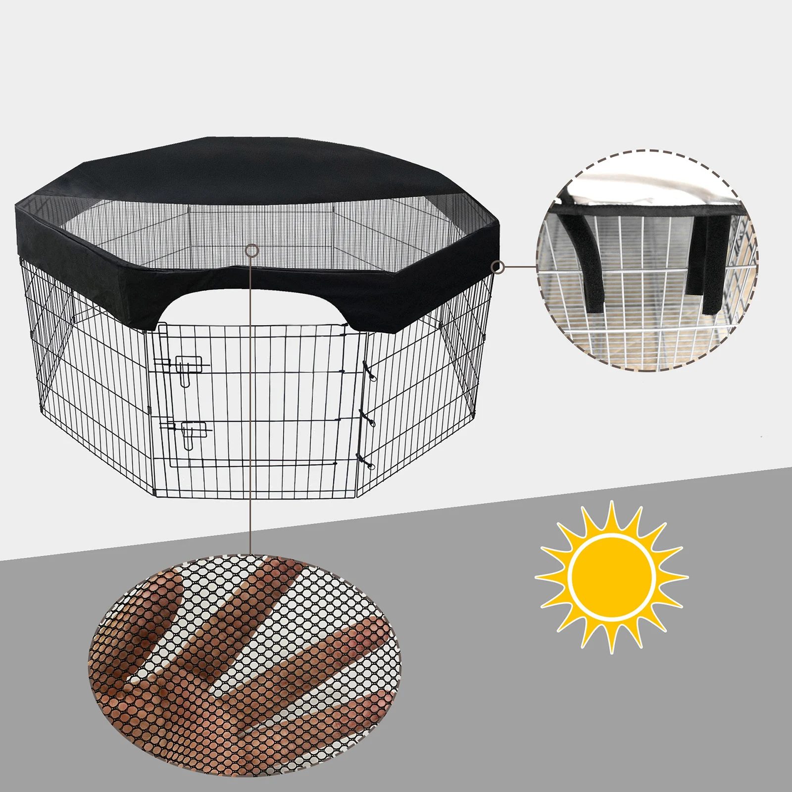 Black Portable Cage Cover For Dog Cage Durable And Non-tear Simple Installation And Disassembly