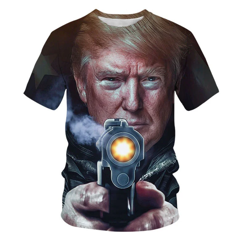 Moda Donald Trump 3d Stampa T-shirt 2024 Supporto presidenziale Divertente Trump Grafica a maniche corte T-shirt allentata Street Tops Tees