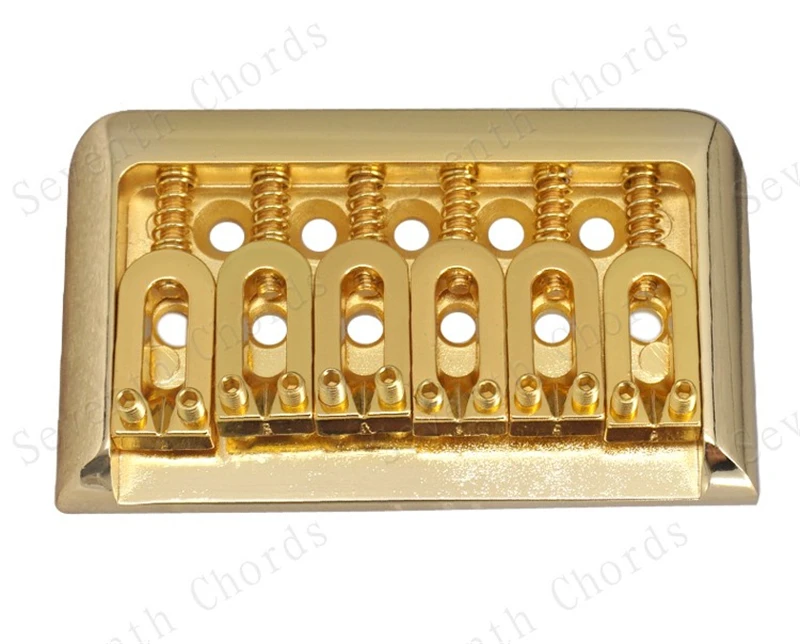 1 Set 6 Saiten Gold Silber E-Gitarren-Brücke Top-Load-Sattel Hardtail 76MM Musikinstrument-Zubehörteile – Detail 17