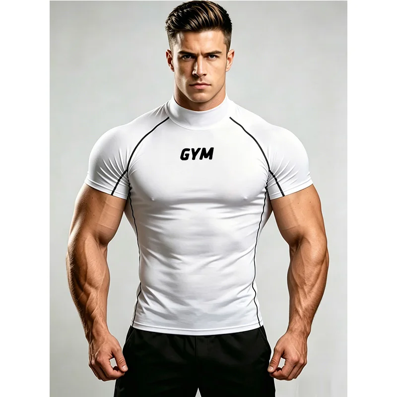 Compression T Shirt Men Bodybuilding Sportswear Short Sleeve Quick Dry Workout Shirts Sport Tops Tee Gym Running T-shirt Men