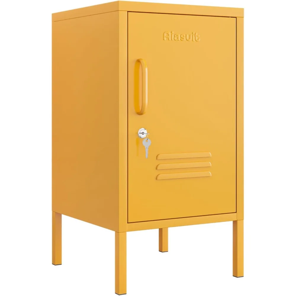 

Single door Lockable Metal End Table Modern Storage Cabinet Minimalist Room Side Table Adjustable Height Cold Rolled Steel Frame