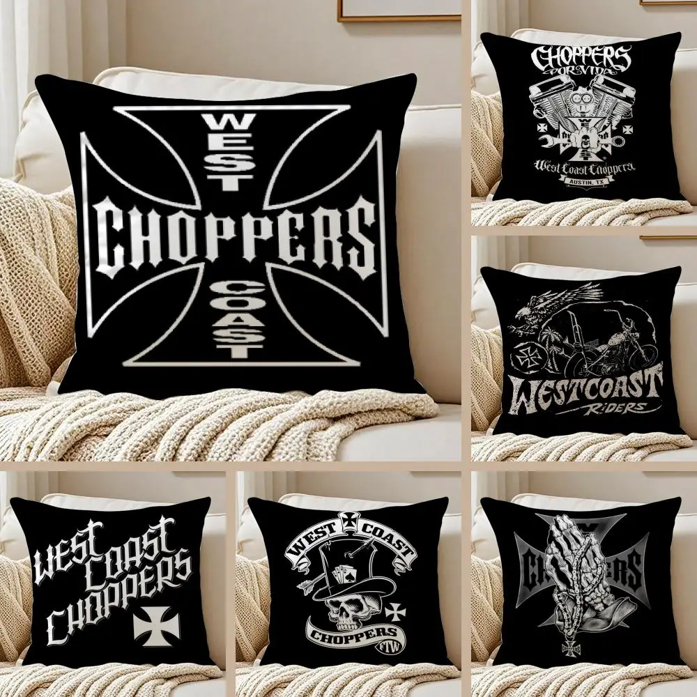 C-Choppers W-West C-Coast Cushion Cover Silky Short Plush Double-Sided Printed Pillow Case for Sofa All Seasons Home Decor Gift