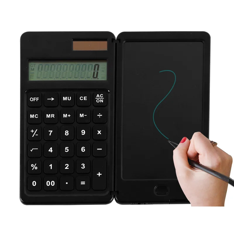 Solar Calculator Handwriting Pad Learning Business Office Portable Folding LCD Writing Pad Calculator