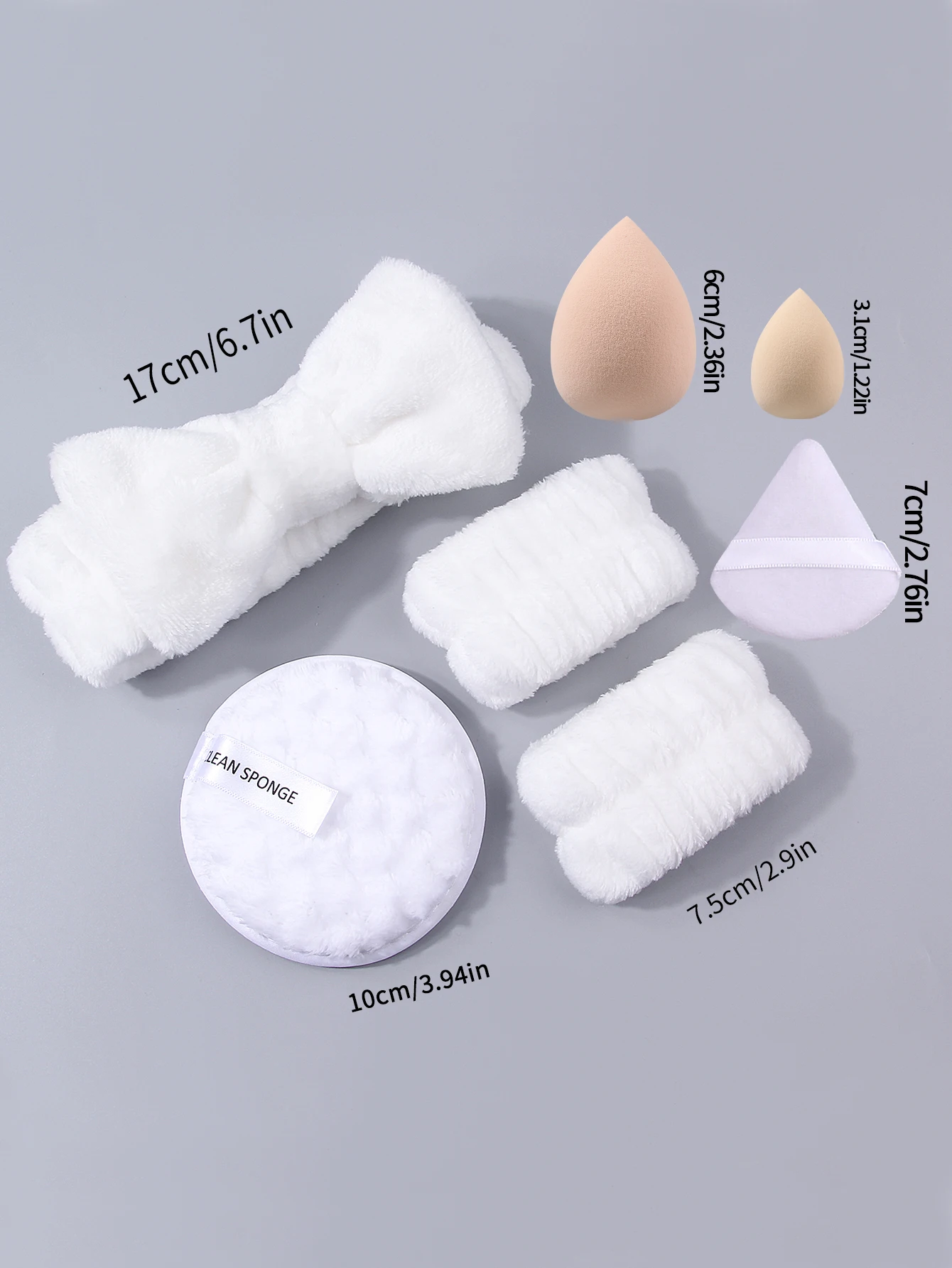 Ensemble professionnel de nettoyage et de maquillage du visage, 20 pièces, dragonne + éponge bouffante de poudre d'œuf + grande bouffée de lavage du visage