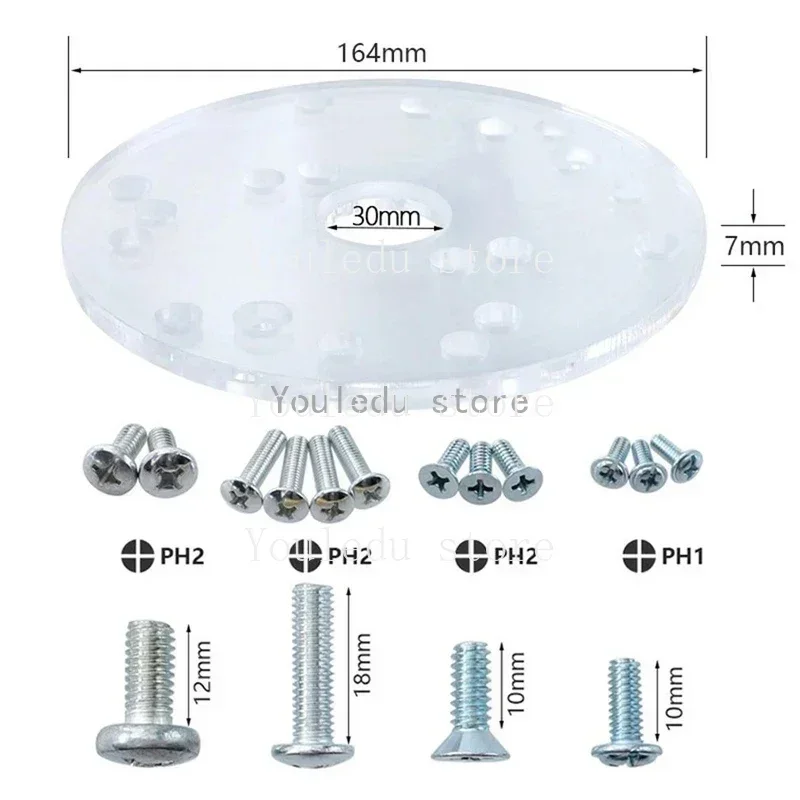 Universal Router Base Plate Template Guides Woodworking Milling Machine Base Carpentry Aid Tool With Centering Pin 6.5 Inch