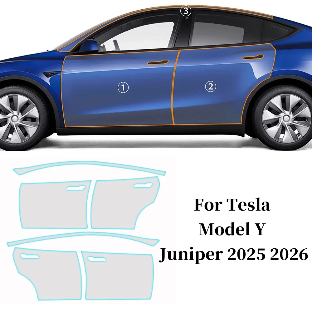 

Car Door Pre-cut PPF For Tesla Model Y Juniper 2025 2026 9Mil TPU Paint Protection Film Anti-Scratch Clear Bra Resistant Car Accessories