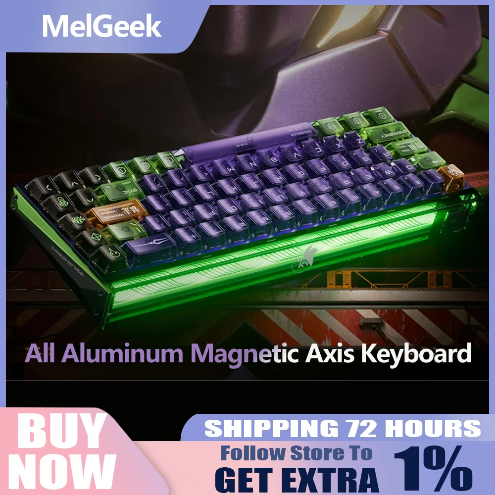 

MelGeek MADE68ULTRA + Co Фирменная проводная клавиатура с магнитной осью, горячая замена, ограниченный выпуск, индивидуальный подарок для ПК, игровая клавиатура для киберспорта