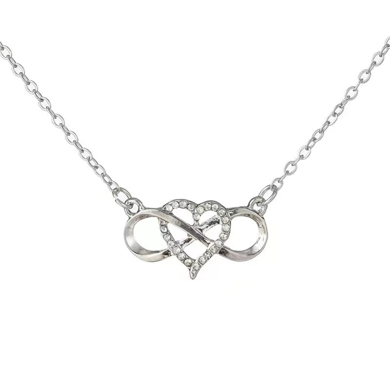 

New 925 Sterling Silver Necklace Pendant Classic Heart For Women Fashion Clavicle Chain Wedding Jewelry Party Gift