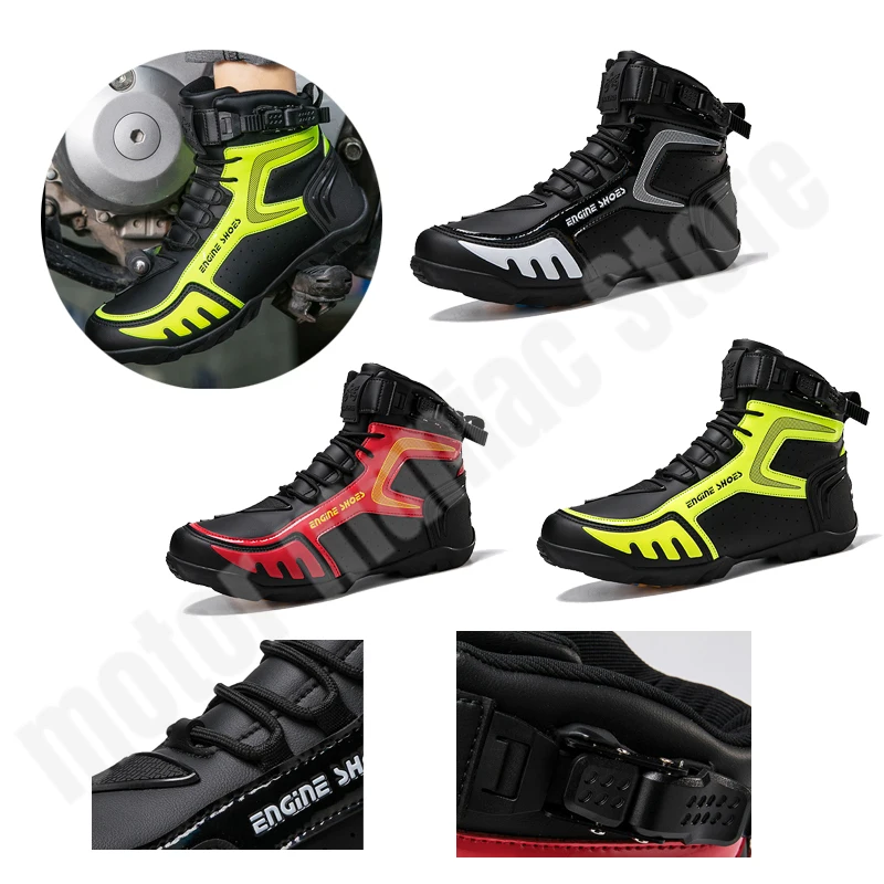 

Motorcycle boots Men Motos Breathable Anti Slip Riders Boots Motocross Riding Ankle Boots Motorbike Racing Shoes botas moto