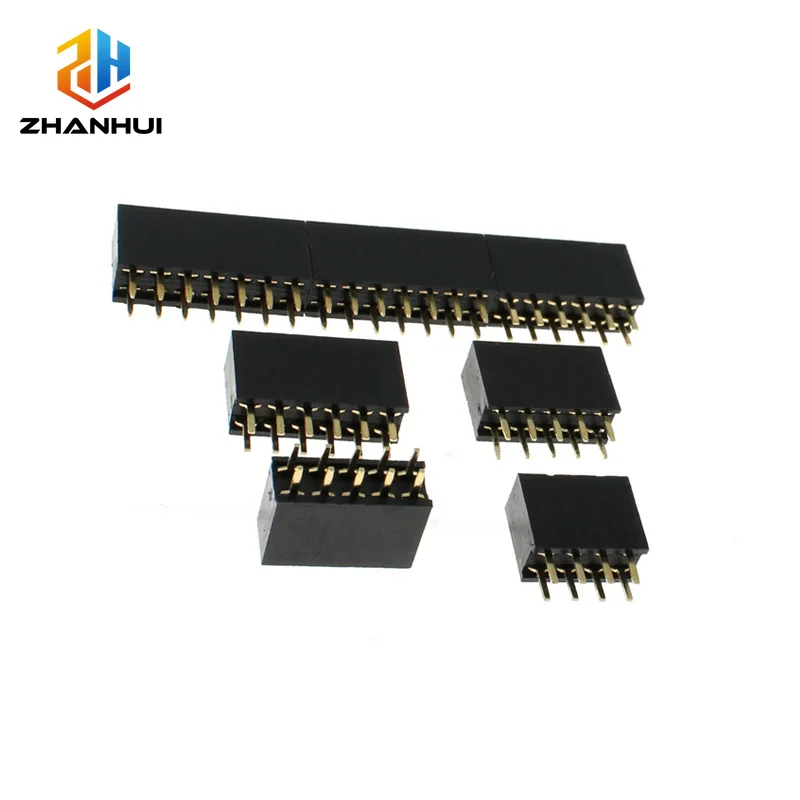 10pcs 2.54mm Double Row Female Header Socket - 22P-240P Pitch Pin Connector for PCB Projects