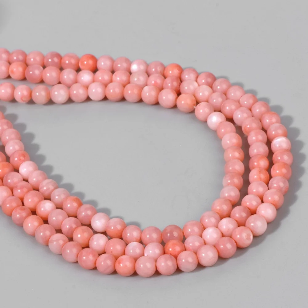 4mm Colorful Mother of Pearl Shell Beads Dyed MOP Round Natural Shell Loose Beads for Jewelry Making Necklace DIY Bracelet 15\