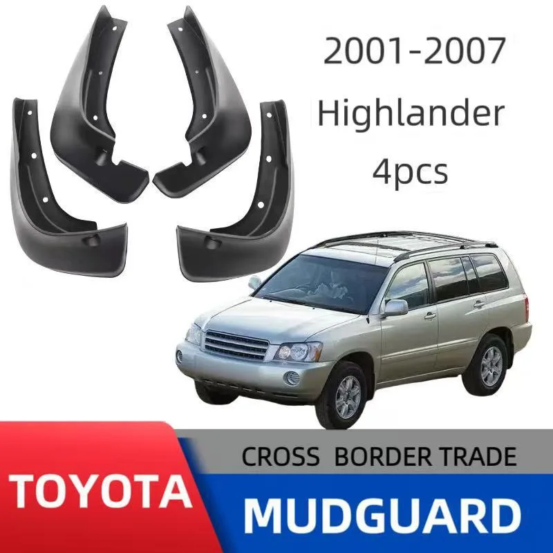 

4PCS For 01-07 Toyota Highlander Car Mudguards Cover Front and Rear Parts Splash Proof Mud Flaps Wheel Guards Accessories
