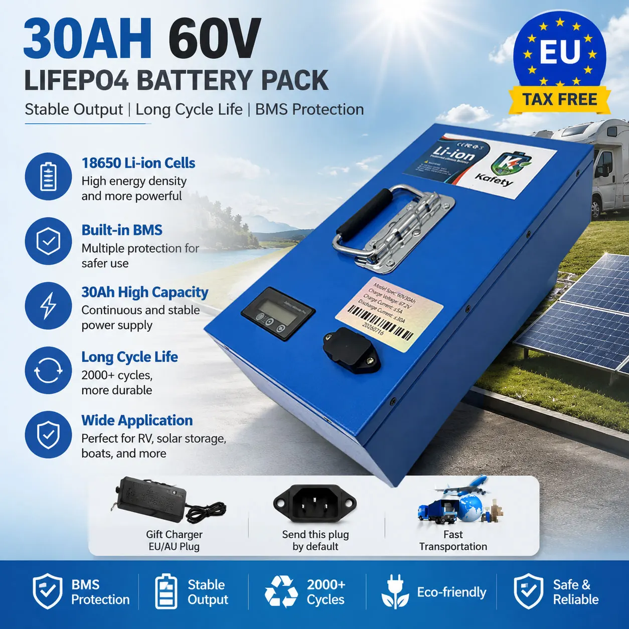 Neuer 21700 Lithium-Akku 60V 30AH-100AH Pack für Motorrad, Elektrofahrzeug, Dreirad, Motor-Lithium-Ionen-Akku-Pack