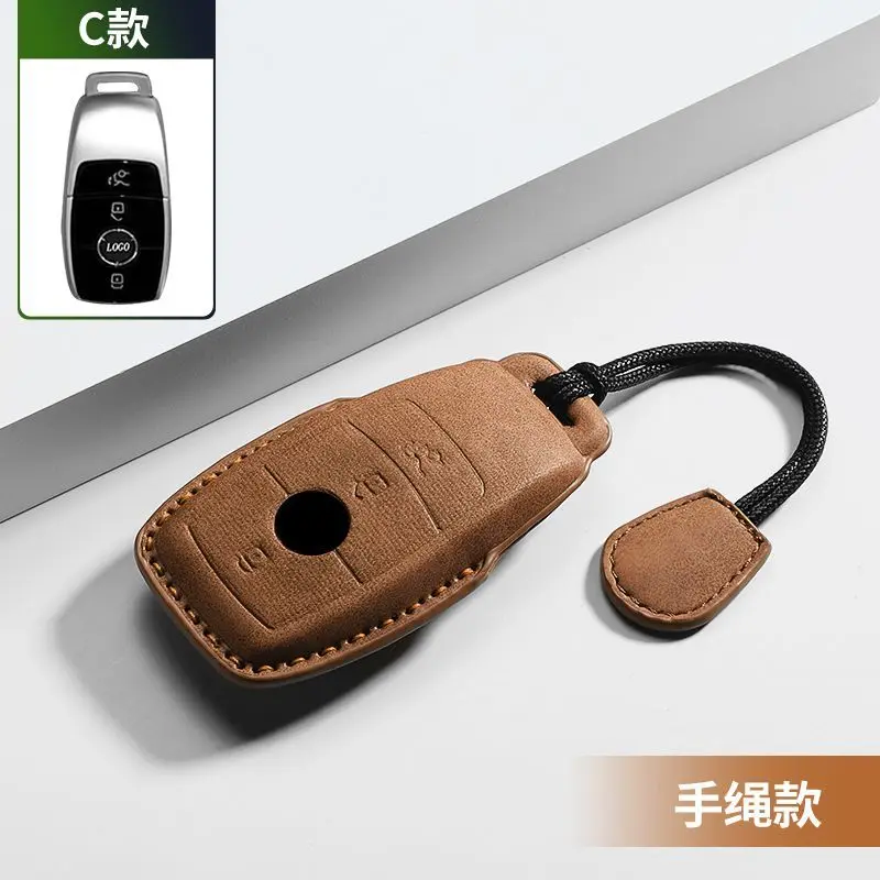 Car Remote Key Case Cover For Mercedes Benz A C E S G Class GLC CLE CLA GLB GLS W177 W205 W213 W222 X167 AMG Leather Accessories