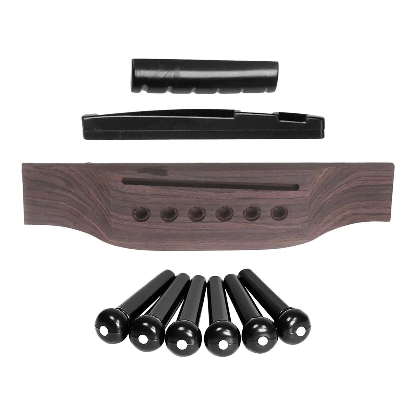 Guitar Bridge Pin Puller Saddle Nut Kit Wooden Parts for Acoustic Guitar String Fixing and Maintenance