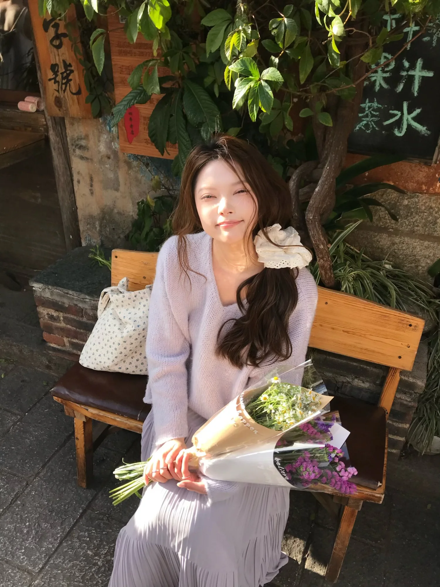 

nini Романтический весенний нежный фиолетовый свитер с v-образным вырезом, мягкий вязаный белый светящийся женский свитер Camere Long Sve