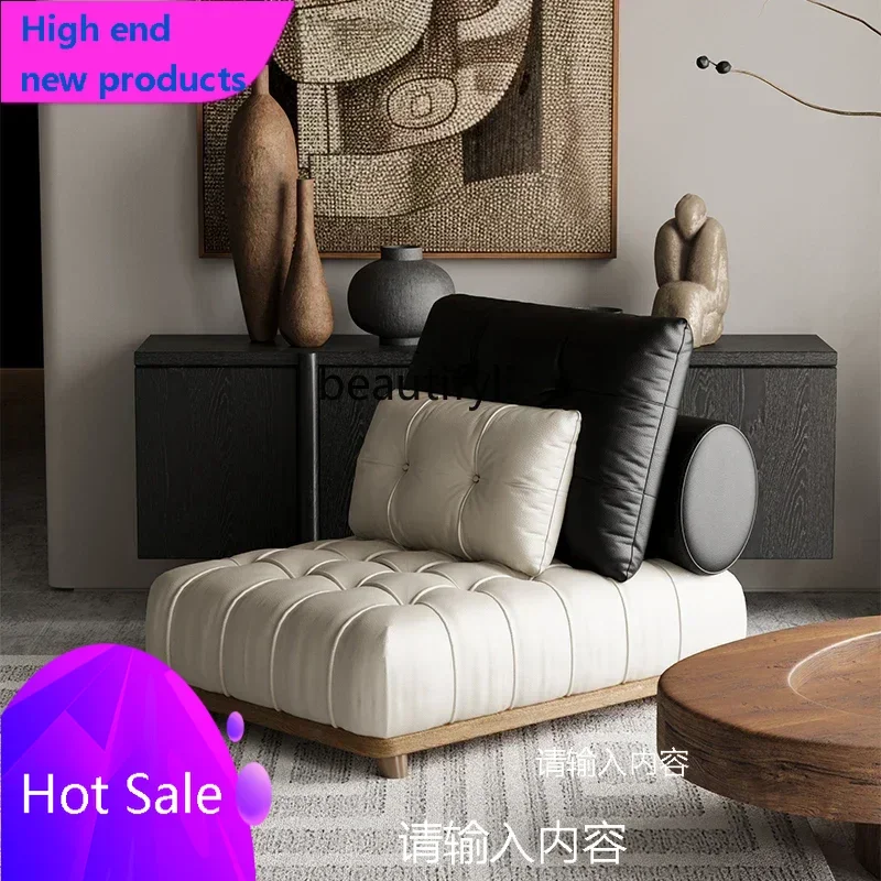 C456 Medieval sofa chair, living room lazy sofa can sit and sleep, solid wood cat scratching skin tofu block single sofa