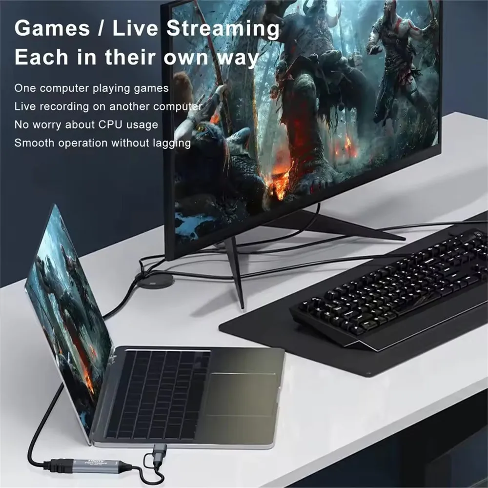 2 in 1 USB 3.0 Video Capture Card 4K Compatible to USB 2.0 Type-C Game Grabber Record For Switch Xbox PS5/4 Live Broadcast image 6