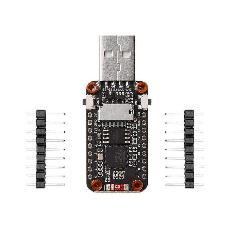Super Sale ESP32-S3 WiFi Bluetooth Development Board 1.47in LCD Display Microcontroller Development Board USB for IoT DIY Proj