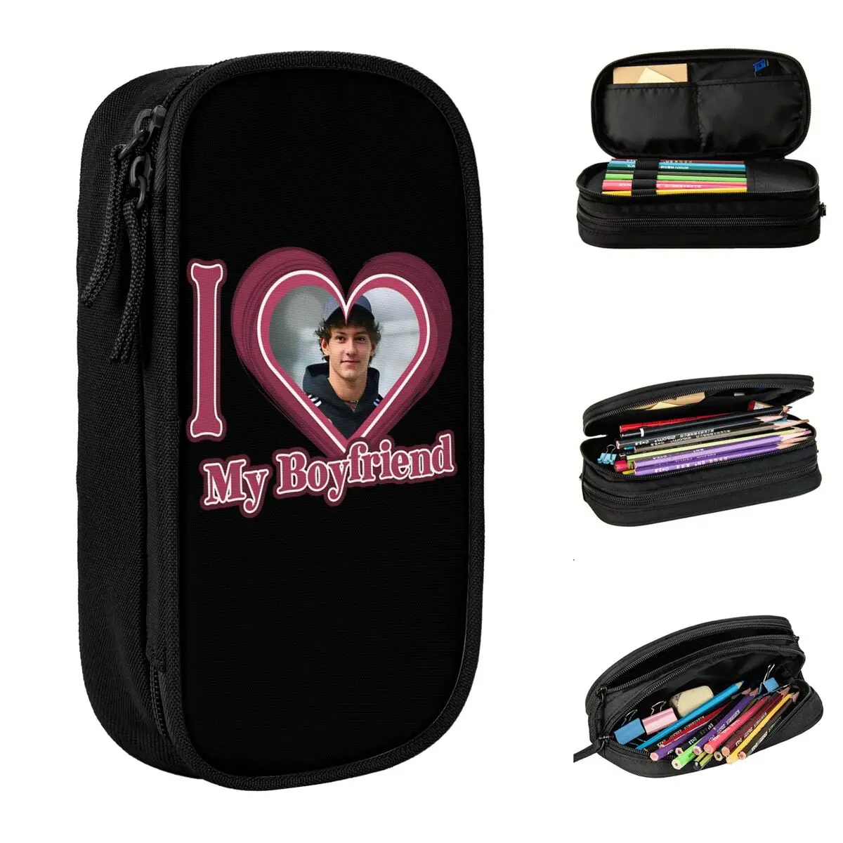 Kimis Fashion I Love My Boyfriend Antonellis Pencil Cases Pencilcases Pen for Girls Boys Bag School Supplies Cosmetic Stationery