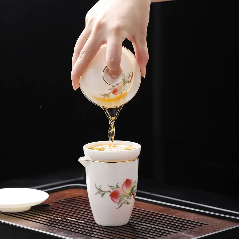 Jade Porcelain Kung Fu Teaware Set, Teapot Teacups, Living Room, Office Drinkware, High Quality Cup and Pot, Gift, 10 Pcs