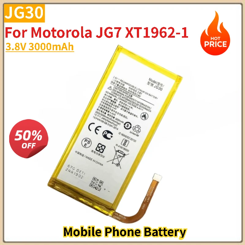 

JG30 Battery 3.8V 3000mAh For MotorolaJG7 XT1962-1 Mobile Phone Replacement Battery Brand-New High Quality