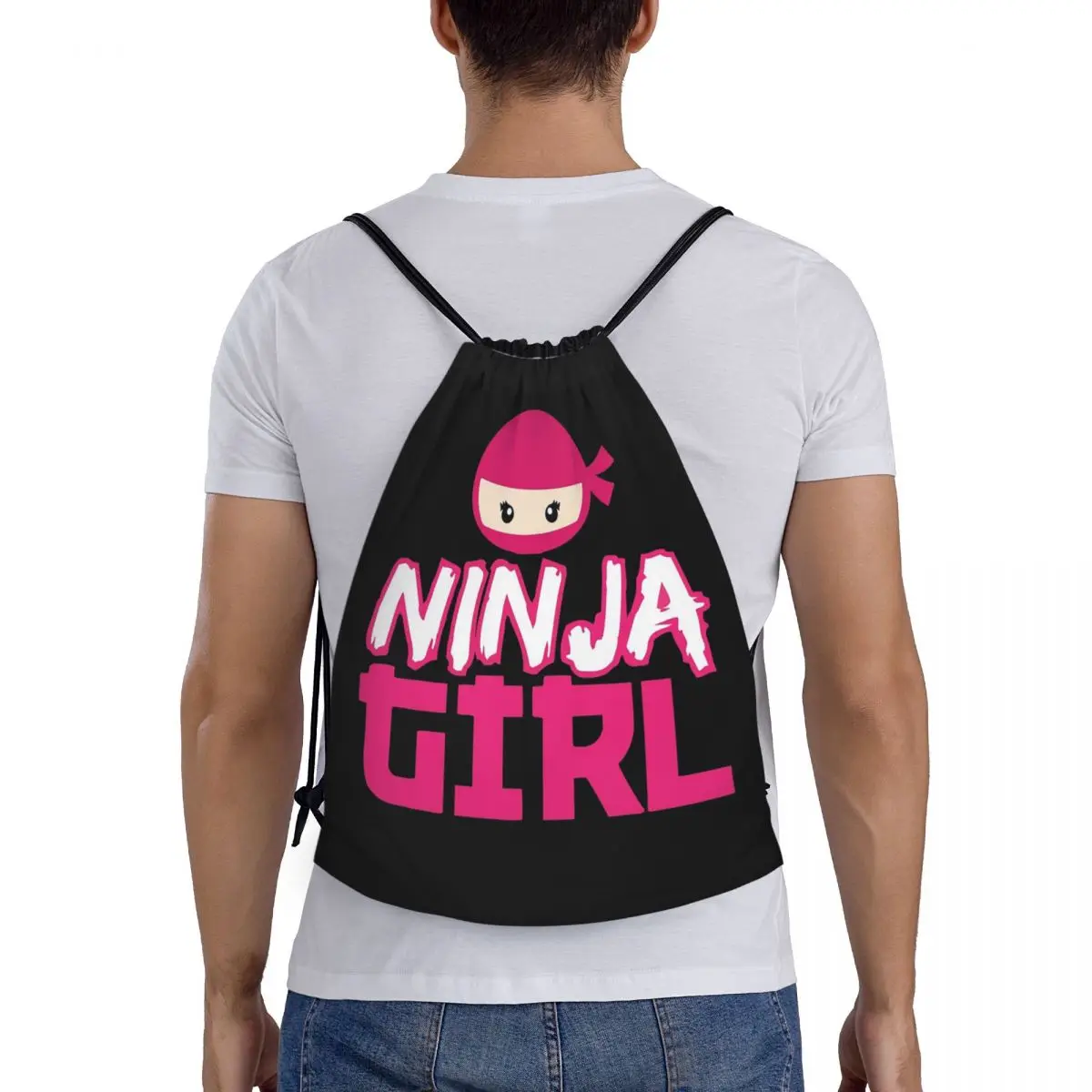 

Spy Ninja Girl Backpacks Multi-function Portable Drawstring Bundle Pocket Shoes Bag Book Bags For Travel School