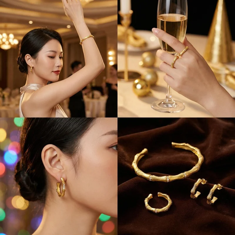 

2026 New Release - Women's 925 Gold Plated Vintage Ring, Earrings, Bracelet Jewelry, Stylish and Elegant Accessories for Women's
