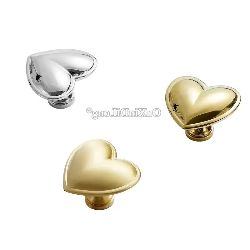 

4PCS Solid Brass Love Heart Furniture Pulls Handles Drawer Knobs Wardrobe Cupboard Closet Dresser Cabinet Door Pulls Knobs