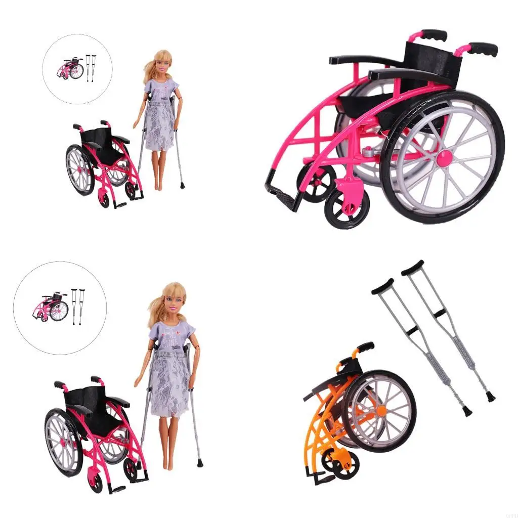 

3шт складные терапевтические инвалидные коляски костыли ролевая игра образовательная ролевая игра