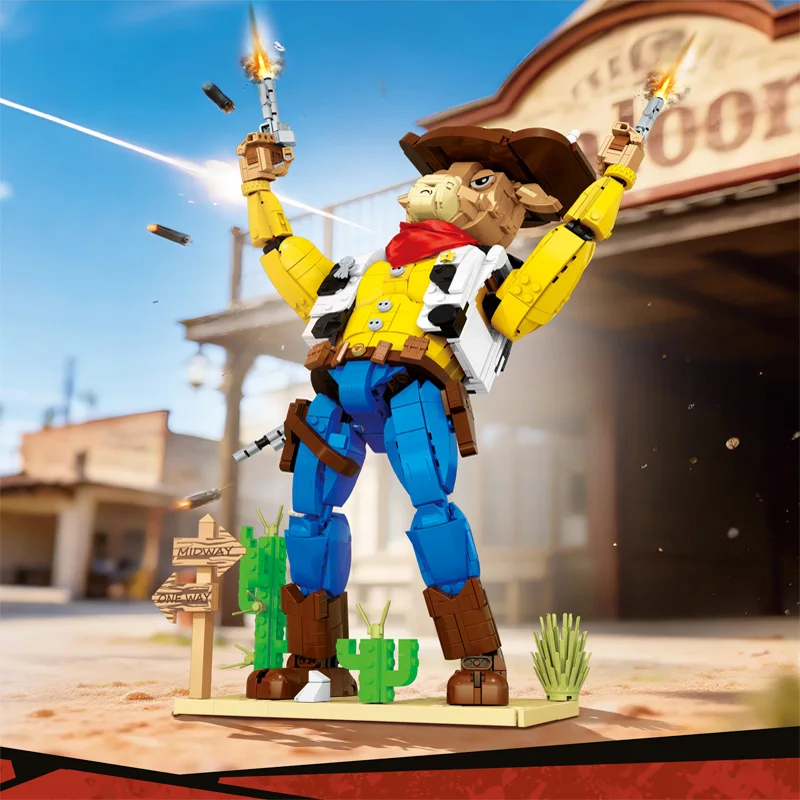 

Новая модель аниме-куклы DIY MOC: Ковбой в западном стиле, декор для дома, конструктор 2026 года, игрушки и подарки для детей