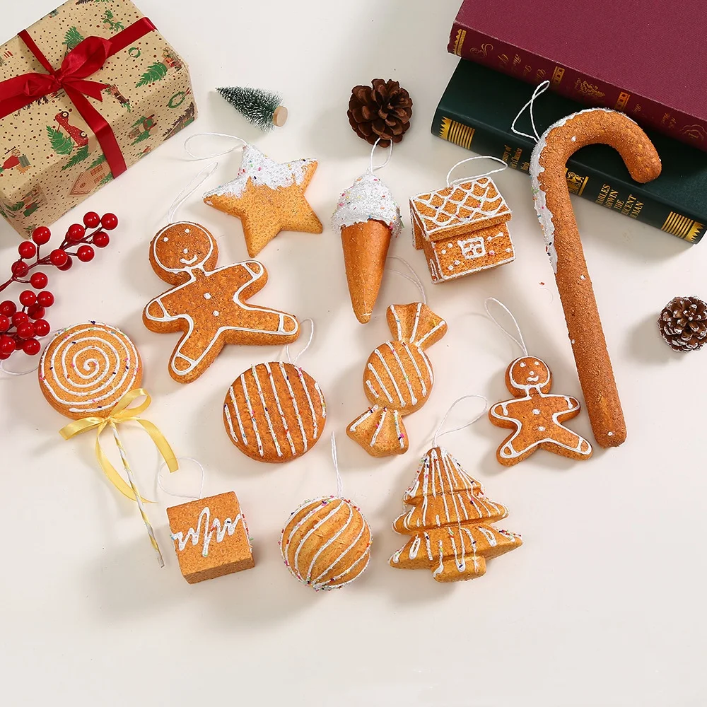 Muleta de caramelo de Navidad, piruleta, hombre de jengibre, árbol de Navidad, adornos colgantes, regalo de Año Nuevo, decoración navideña para el hogar