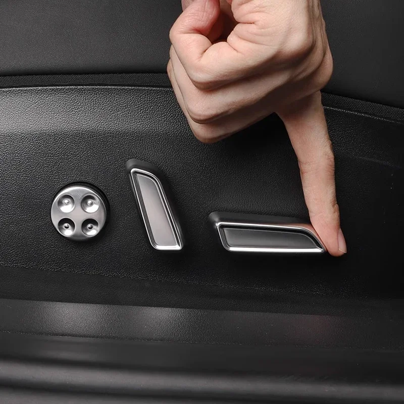 6 Pcs/set Car Seat Adjustment Button Cover Protector Decoration Trim Stickers for Tesla Model 3 Model Y 2016-2021 2022 2023