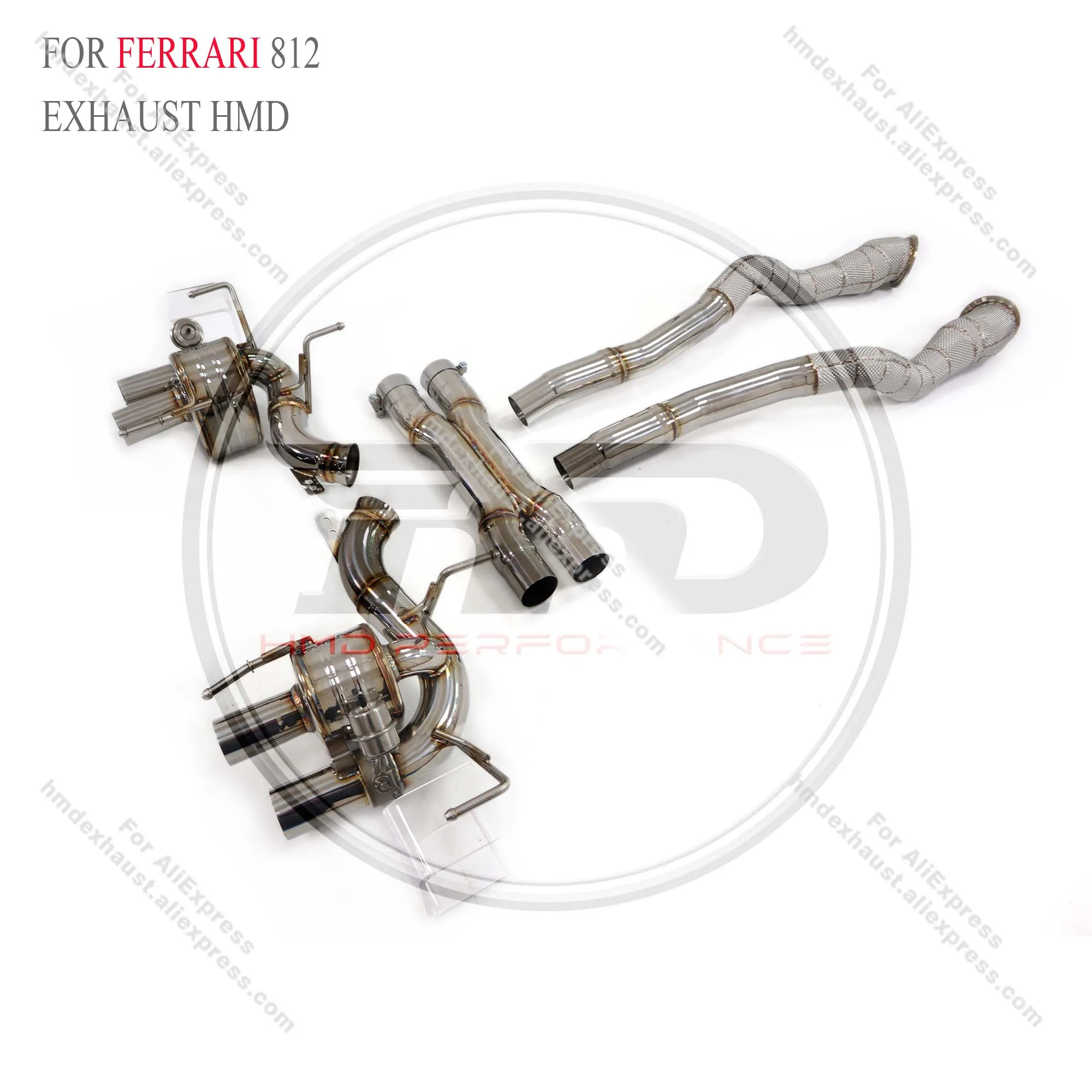 

HMD Stainless steel Exhaust System Performance Catback Full exhaust for Ferrari 812 With Valves And Middle Pipe