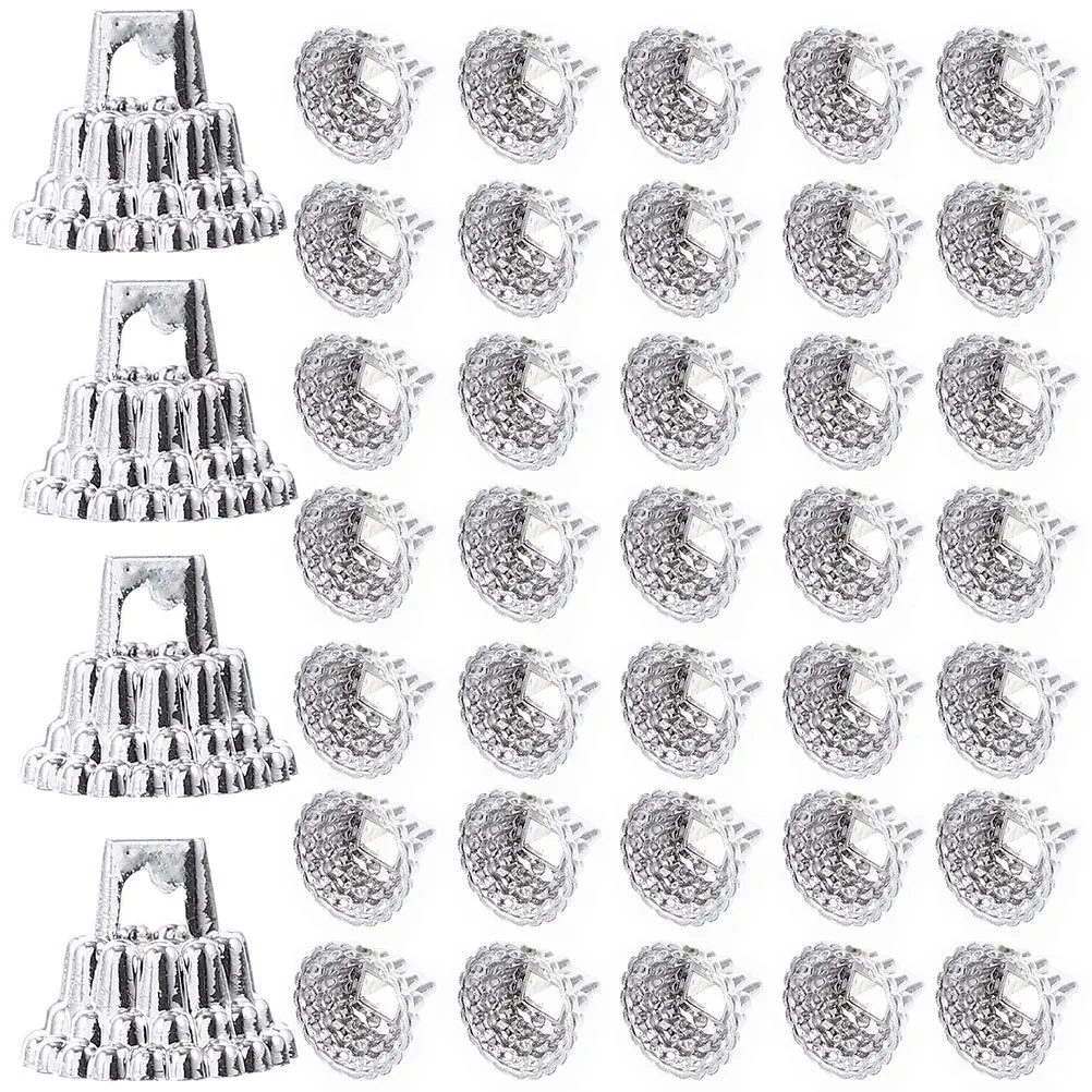 

100Pcs Xmas Christmas Ornament Hangers Caps Plastic Round Replacement Ball Ornament Caps DIY Holiday Decorations Party Supplies